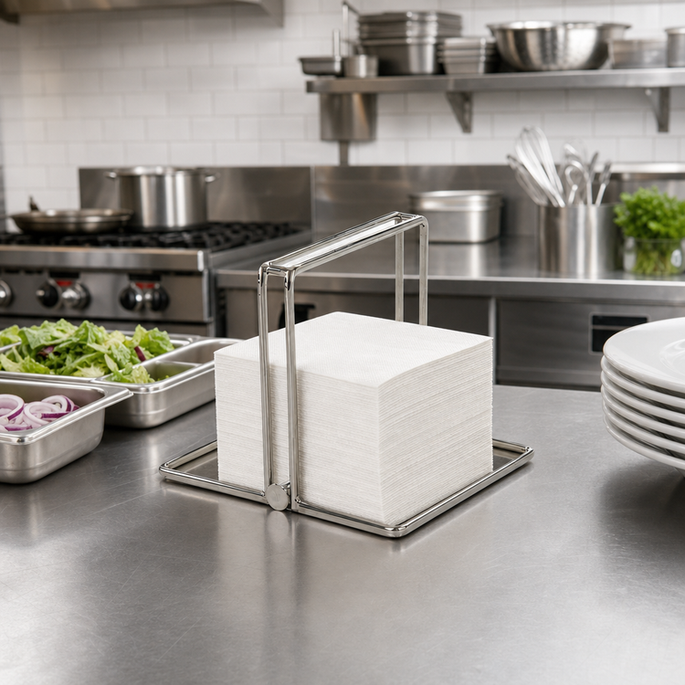 Product image #3 for American Metalcraft Weighted Stainless Steel Napkin Holder, 5 x 5 Inch