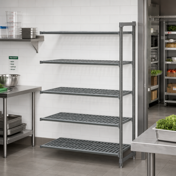 Product image #2 for Cambro Camshelving Basics Plus 5-Tier Vented Add-On Polymer Shelving Unit, 21 Inch x 60 Inch x 72 Inch