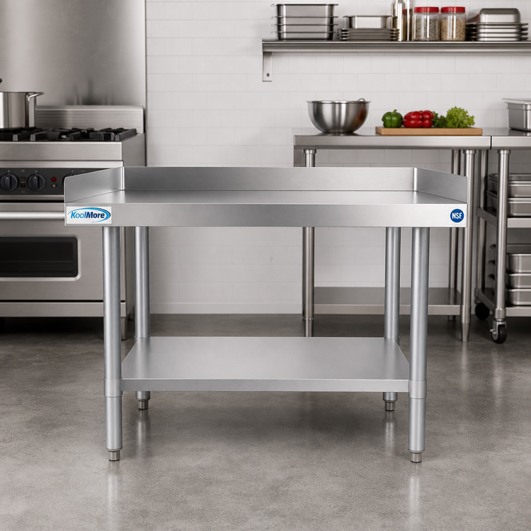 Product image #2 for KoolMore 36-Inch x 30-Inch 16-Gauge Stainless Steel Equipment Stand with Adjustable Galvanized Undershelf