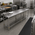 Thumbnail image #2 for Sapphire Manufacturing 108-Inch x 18-Inch Stainless Steel Open Base Underbar Work Table