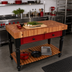 Thumbnail image #3 for Rouge et Noir Le Rustica 48-Inch x 24-Inch End-Grain Cherry Work Table with 2 Drawers and Slatted Undershelf
