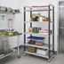 Thumbnail image #2 for Cambro Camshelving Elements XTRA High Density Top Rail Stationary Starter Unit, 24 Inch D x 42 Inch L x 81 Inch H, 5-Tier, Speckled Gray