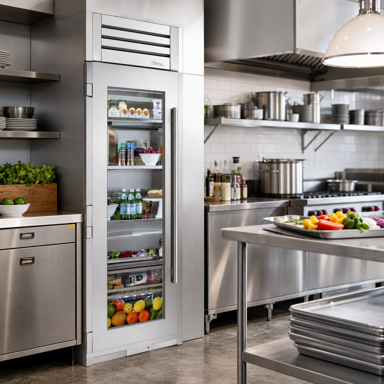 Product image #2 for 24-Inch One-Section Upright Refrigerator Column with Left-Hinged Stainless Glass Door
