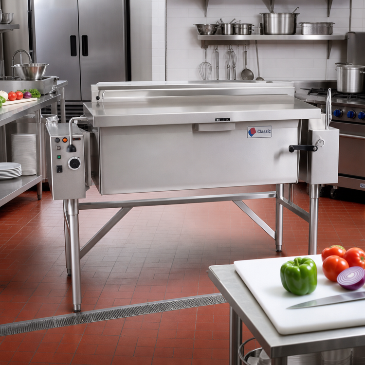 Product image #2 for Classic TES-2440-9-WC Wall-Mounted Electric Manual Tilting Skillet, 40-Gallon, 15 kW