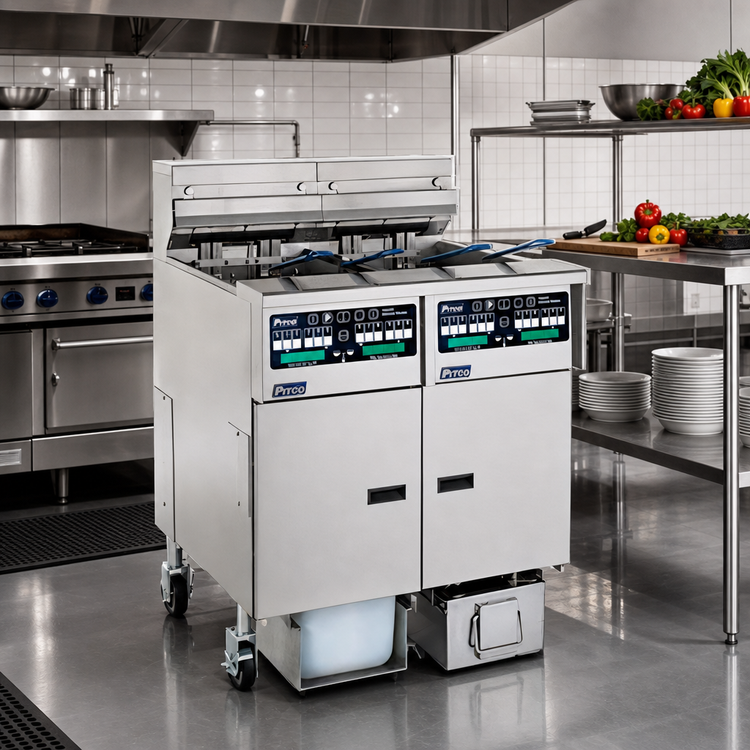 Product image #2 for Solstice Reduced Oil Volume Electric Dual Fryer System with Built-In Filter Drawer, 2 x 30 lb. Tanks