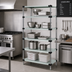 Thumbnail image #2 for Quantum 54 x 18 x 54-Inch Stationary Solid Stainless Steel Shelving Starter Kit