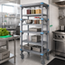 Thumbnail image #2 for Millenia Mobile Polymer Shelving Starter Unit with 5 Shelves, 36-Inch W x 21-Inch D x 74-Inch H, Gray