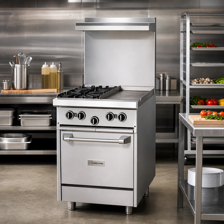 Product image #2 for Garland U Series 24-Inch Gas Restaurant Range with 24-Inch Griddle and Storage Base