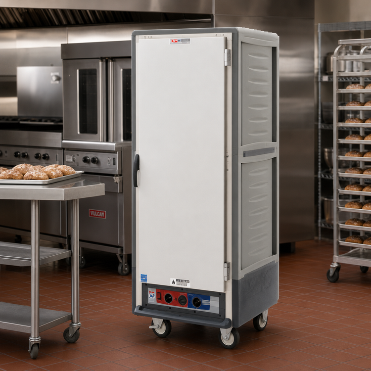 Product image #2 for Metro C5 3 Series Mobile Full-Height Moisture Heated Holding and Proofing Cabinet with Solid Door, Gray Insulation Armour, Lip-Load Slides