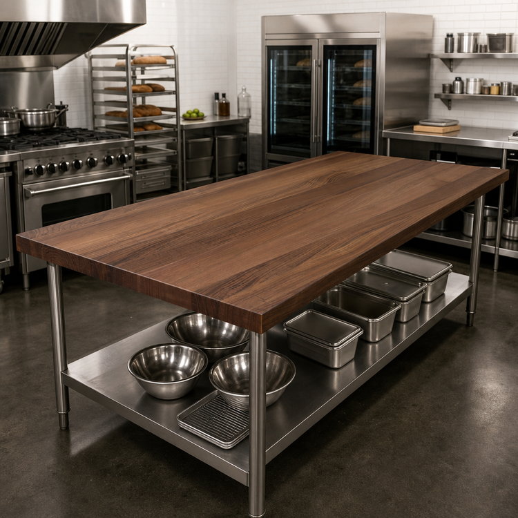 Product image #2 for John Boos American Black Walnut Countertop for Food Displays, 144 x 38 x 2-1/4 Inches, Varnique Finish