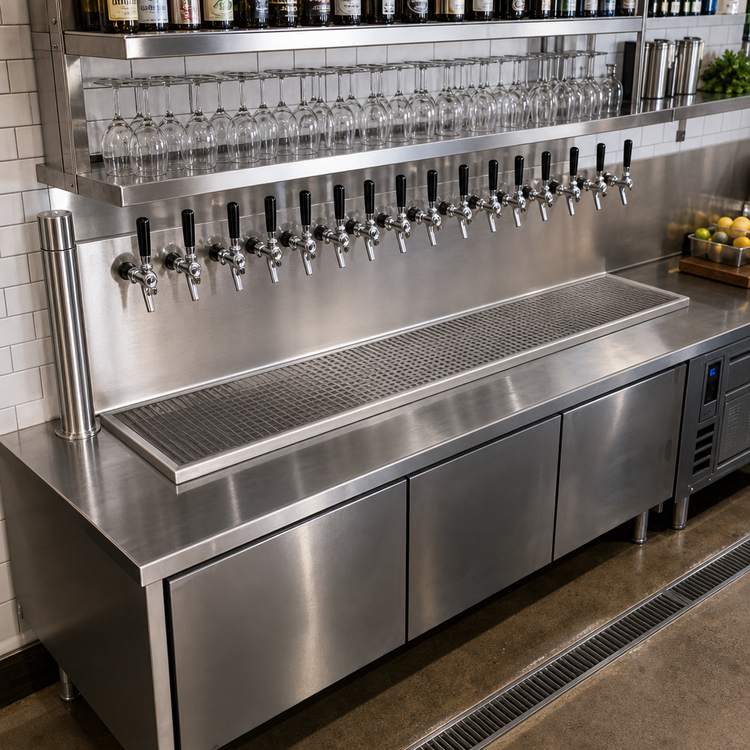 Product image #2 for Micro Matic Surface-Mount Stainless Steel Drip Tray Trough with Louvered Screen, 84 x 8 Inches