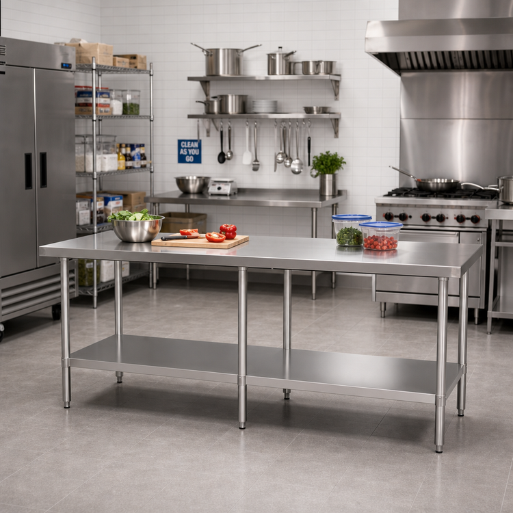 Product image #2 for Mixrite 84-Inch x 30-Inch Stainless Steel Work Table with Adjustable Undershelf