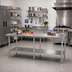 Thumbnail image #2 for Mixrite 84-Inch x 30-Inch Stainless Steel Work Table with Adjustable Undershelf