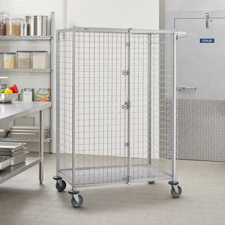 Product image #2 for Metro Super Erecta Mobile Stainless Steel Security Cage, 40-3/4 Inch W x 27-1/4 Inch D x 62 Inch H, No Intermediate Shelves