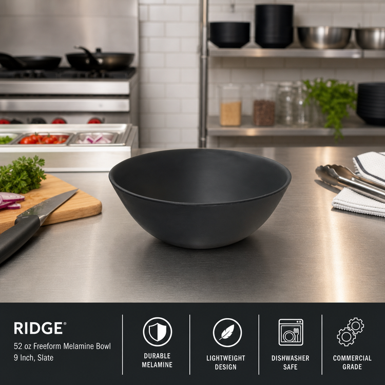 Product image #3 for Ridge 52 oz Freeform Melamine Bowl, 9 Inch, Slate