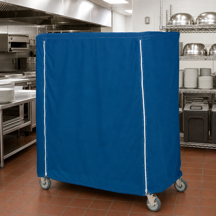 Product image #2 for Metro Mariner Blue Uncoated Denier Nylon Queen Mary & Banquet Cart Cover, 72"W x 24"D x 74"H