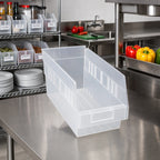 Thumbnail image #2 for Quantum QSB202CL Nesting Shelf Bin, Clear Polypropylene, Rear Hanglock, 11-5/8"L x 6-5/8"W x 6"H Case of 30