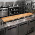 Thumbnail image #2 for John Boos Steam Table Cutting Board, 84 x 12 x 1-1/4 Inch, Edge Grain Northern Hard Rock Maple with Adjustable Stainless Steel Supports