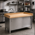 Thumbnail image #2 for John Boos Enclosed Base Wood Top Work Table with Sliding Doors, 72 x 30 Inch, Hard Rock Maple Top