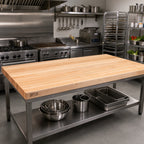 Thumbnail image #2 for John Boos Boos Block KCT2-6038-V Maple Edge-Grain Kitchen Countertop, 60"W x 38"D x 2-1/4" Thick, Varnique Finish, Flat Top