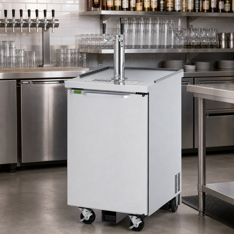 Product image #2 for Turbo Air Super Deluxe Single-Door Beer Dispenser, 1/2-Barrel Capacity, Double Faucet