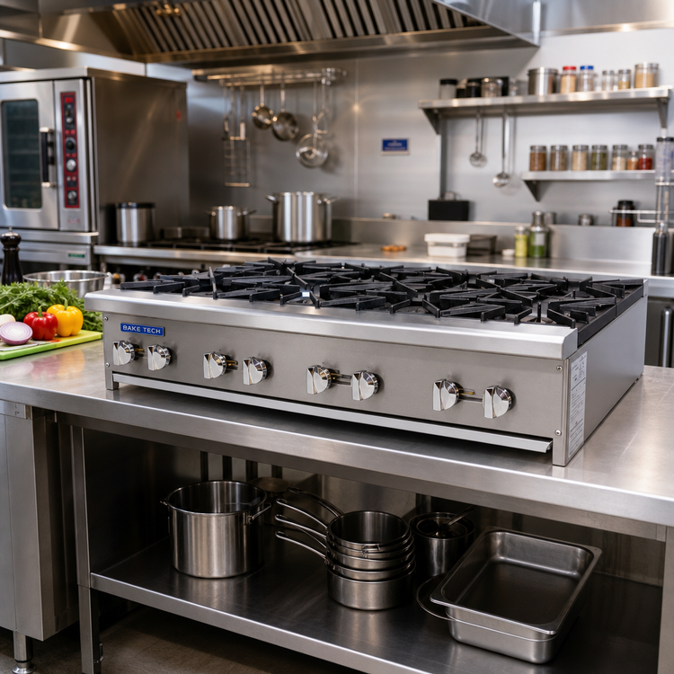 Product image #2 for Bake Tech Innovation Radiance TAHP-48-8 48-Inch Countertop Gas Hot Plate with 8 Burners