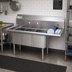 Thumbnail image #2 for KoolMore 3-Compartment Commercial Stainless Steel Sink with 12-Inch Right Drainboard and Backsplash, 45 x 20 x 44-1/2 Inches