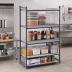 Thumbnail image #2 for Cambro Camshelving® Basics Plus CBU184884S4580 4-Tier Solid Stationary Starter Shelving Unit, 18 x 48 x 84 in, Brushed Graphite