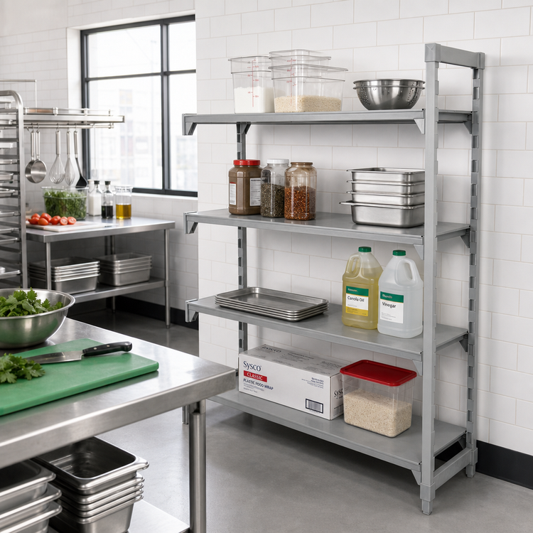 Product image #3 for Camshelving Premium 4-Shelf Solid Add-On Polymer Shelving Unit, 30"W x 24"D x 84"H