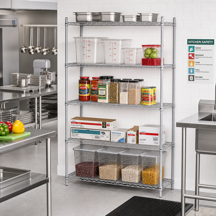 Product image #2 for Eagle Redi-Pak 5-Tier Stationary Wire Shelving Unit, 48 x 18 x 63 Inches, Hybrid Epoxy Finish