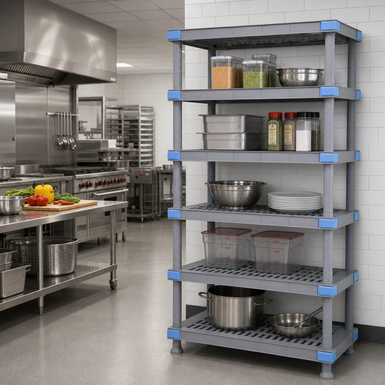 Product image #2 for Millenia Gray 5-Shelf Stationary Polymer Starter Shelving Unit, 36"W x 24"D x 86"H