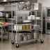 Thumbnail image #2 for Metro Super Erecta Chrome Wire Stem Caster Cart, 4 Shelves, 48 x 24 x 69 Inches, 600 lb Capacity