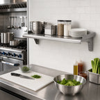 Thumbnail image #2 for Eagle Group Snap-n-Slide SWS1524-16/4 Wall-Mounted Stainless Steel Shelf, 24 x 15 Inch, Rolled Front Edge, 90 lb. Capacity