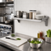 Thumbnail image #2 for Eagle Group Snap-n-Slide 24 x 15 Inch Wall-Mounted Stainless Steel Shelf with Rolled Front Edge