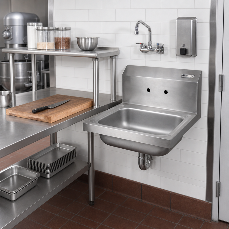 Product image #2 for John Boos Pro-Bowl Wall-Mount Stainless Steel Hand Sink, 14 x 10 x 5 Deep Bowl