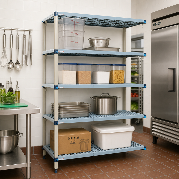 Product image #2 for MetroMax Q 48 Inch W x 18 Inch D x 63 Inch H 4-Shelf Add-On Polymer/Wire Shelving Unit