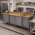 Thumbnail image #2 for John Boos 132-Inch Edge Grain Maple Wood Top Work Table with Cabinet Base and Sliding Doors