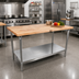 Thumbnail image #2 for John Boos 48-Inch x 30-Inch Northern Hard Rock Maple Wood Top Work Table with Stainless Steel Base and Adjustable Undershelf