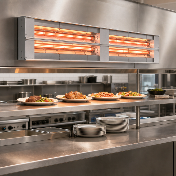 Product image #2 for Hatco Glo-Ray 84-Inch Lighted Double Infrared Strip Heater, Aluminum, 3420 Watts