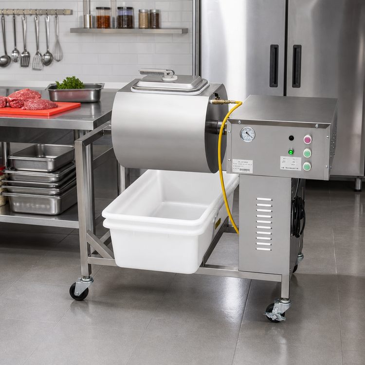 Product image #2 for Omcan Floor Model Electric Vacuum Meat Marinator, 5-10 kg Capacity, 30-Minute Cycle, Stainless Steel