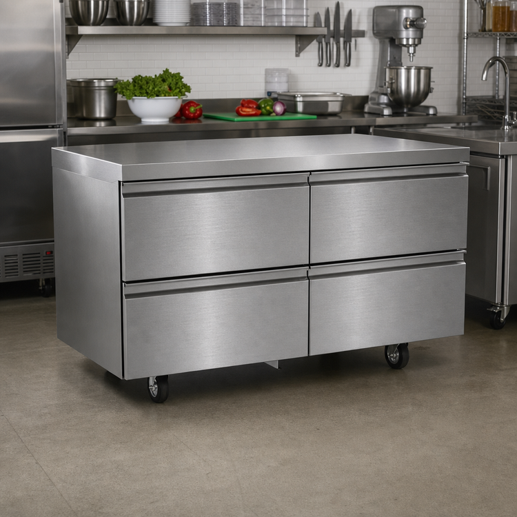 Product image #2 for Delfield D4560NP Two-Section 4-Drawer Worktop/Undercounter Freezer, 60 Inch Wide, Stainless Steel