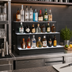 Thumbnail image #2 for Glastender 3-Tier Lighted Liquor Display, 30-Inch Wide, LED, Black Vinyl-Clad Steel