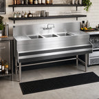 Thumbnail image #2 for Eagle Group Spec-Bar B5-3-LR-24 3-Compartment Stainless Steel Underbar Sink with Dual Drainboards and Included Faucet, 60" x 24"
