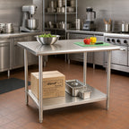 Thumbnail image #2 for Eagle Group BlendPort® BPT-2448EL 48" x 24" Flat-Top Work Table with 18-Gauge 430 Stainless Steel Top and Galvanized Undershelf