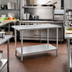Thumbnail image #2 for Advance Tabco 48 in. x 24 in. 16 Gauge 304 Stainless Steel Flat Top Work Table with Adjustable Undershelf
