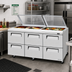 Thumbnail image #2 for Turbo Air Super Deluxe 72-5/8-Inch 3-Section 19 Cu. Ft. Sandwich/Salad Prep Table with Glass Lid and 6 Drawers