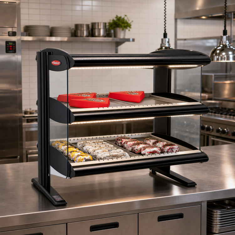 Product image #2 for Hatco Horizontal Heated Merchandiser Warmer with LED Lighting, 24-Inch Countertop, Dual Shelf