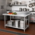 Thumbnail image #2 for 48-Inch x 24-Inch Stainless Steel Work Table with 2-Inch Rear Splash Guard and Undershelf
