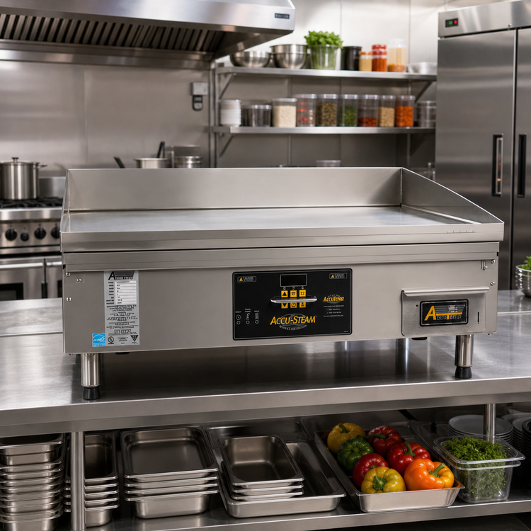 Product image #2 for AccuTemp AccuSteam 48-Inch x 30-Inch Electric Steam-Heated Countertop Griddle, 480V, 3-Phase