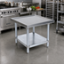 Thumbnail image #2 for John Boos 24-Inch Square Heavy-Duty Machine Stand with Stainless Steel Top and Adjustable Galvanized Shelf